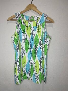 Katherine WaySleeveless Leaf-Print Top - Made in the USA